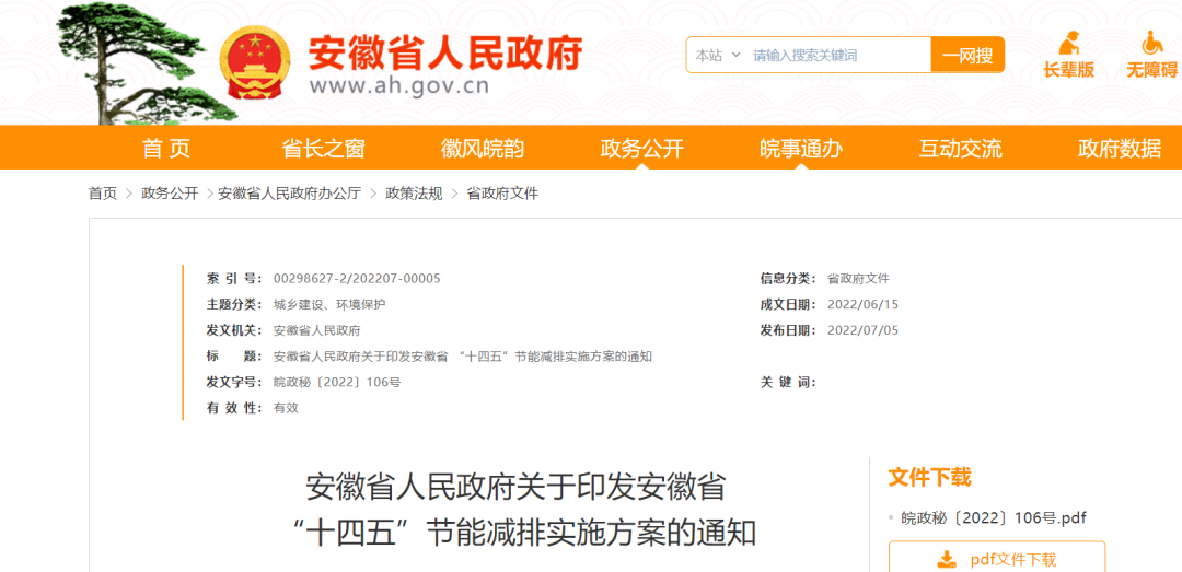 園區實施循環化改造！安徽印發“十四五”節能減排實施方案