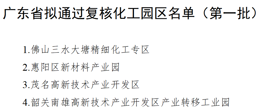 广东省拟通过复核化工园区名单（第一批）公示！(图2)