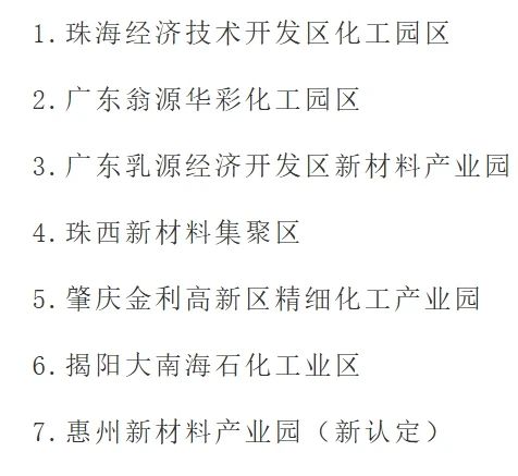 广东省工信厅公示拟通过复核及认定的化工园区名单（第二批）(图1)